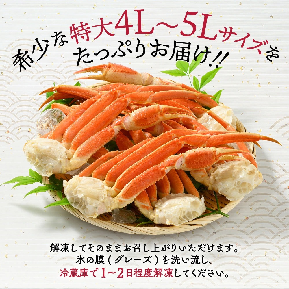 20-245 【特大4L～5L】ボイル本ずわいがに肩脚　4～5肩(約1.5kg)