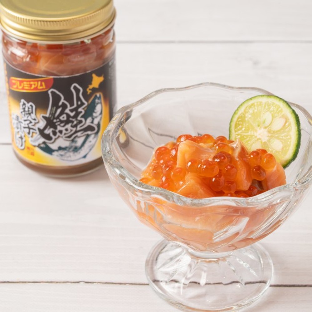 22-149 【バレンタインデー】北海道産鮭親子漬けプレミアム4個セット～いくら増量しました～