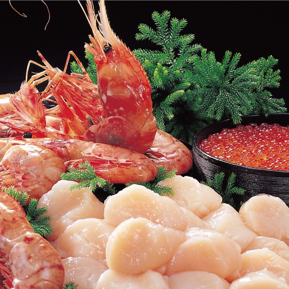 30-138 【ホワイトデー】オホーツク流氷セット（ホタテ、鱒イクラ、ボタンエビ）