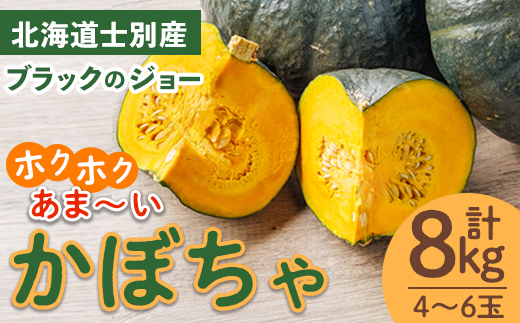 北海道士別産 かぼちゃ ブラックのジョー (8kg)【9月下旬以降準備ができ次第発送】 北海道産 国産 カボチャ 南瓜 野菜 煮物 サラダ 天ぷら 甘い 味覚の秋 【吉方農園】【B7082】
