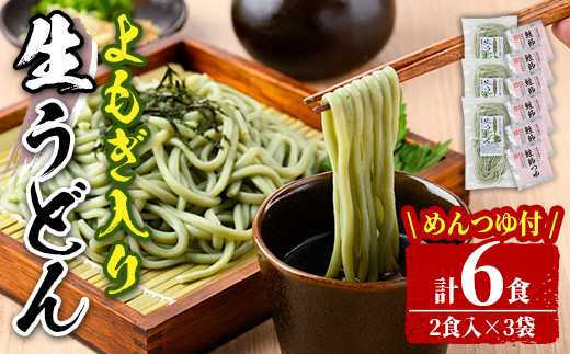 北海道士別市 よもぎ入り生うどん (6人前・めんつゆ付き) うどん 麺 生麺 生めん 生タイプ ヨモギ 蓬冷蔵 小麦 粉 めんつゆ 【日の出食品】【A7064】