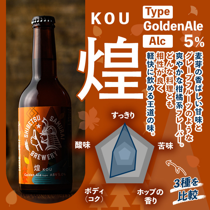 【E7053】クラフトビール定番3種20本セット(330ml×お好みの組み合わせ) ビール 麦芽 アルコール 瓶ビール 酒 お酒 飲み比べ セット【士別サムライブルワリー】