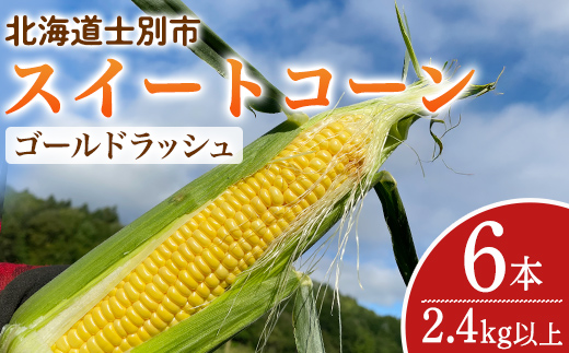 ＜期間限定＞天塩川源流スイートコーン ゴールドラッシュ (6本)【2026年8月下旬より順次発送】北海道産 北海道 士別市 とうもろこし トウモロコシ とうきび コーン 野菜 産地直送 【三栄アグリ】【A7092】