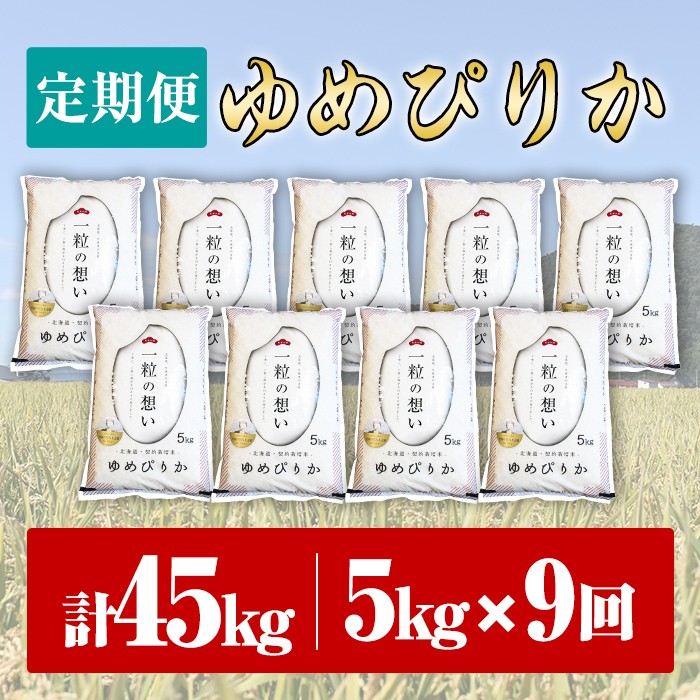 【令和7年産】《 定期便・全9回 》上士別の生産者がつくるゆめぴりか ( 5kg×9回・計45kg) 北海道 士別市産 米 お米 白米 北海道産 北海道米 ゆめぴりか 特A 一等級 コメ 単一原料米 定期便 5kg 45kg【天塩の恵み上士別】【F7070】