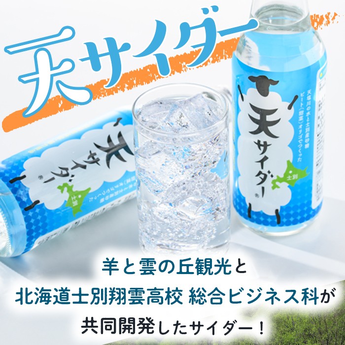 【A7024】 北海道士別市「天サイダー」(330ml×6本) サイダー 炭酸 炭酸飲料 ジュース 飲み物 ドリンク 【羊と雲の丘観光】