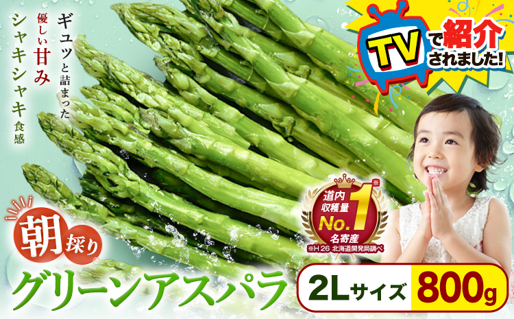 【TVで紹介！】【先行予約】朝採りアスパラガス 2Lサイズ(800g) 《2027年5月中旬-6月中旬頃出荷予定》北海道 名寄市 送料無料 朝採り 新鮮 アスパラ