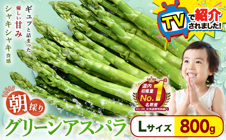 [TVで紹介!][先行予約]朝採りアスパラガス 選べる内容量 Lサイズ(800g) [2027年5月中旬-6月中旬頃出荷予定]北海道 名寄市 送料無料 朝採り 新鮮 アスパラ