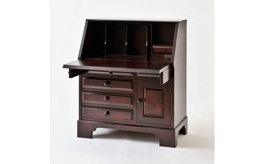 北海道民芸家具 ライティングビューロー HM800 HNU色 国産家具 国産 収納棚 机 勉強机 つくえ デスク コンセント付 木製 家具 インテリア アンティーク お洒落 オンライン申請 ふるさと納税 北海道 三笠市 三笠【0815501】