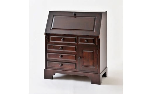 北海道民芸家具 ライティングビューロー HM800 HNU色 国産家具 国産 収納棚 机 勉強机 つくえ デスク コンセント付 木製 家具 インテリア アンティーク お洒落 オンライン申請 ふるさと納税 北海道 三笠市 三笠【0815501】