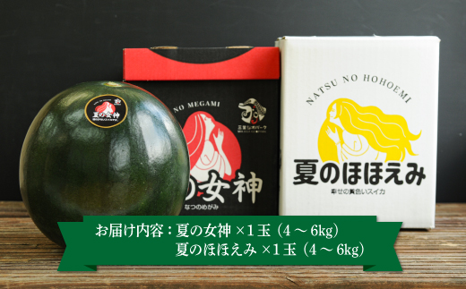 《2025年分受付中》スイカ2種(夏のほほえみ・夏の女神)食べ比べセット【01148】