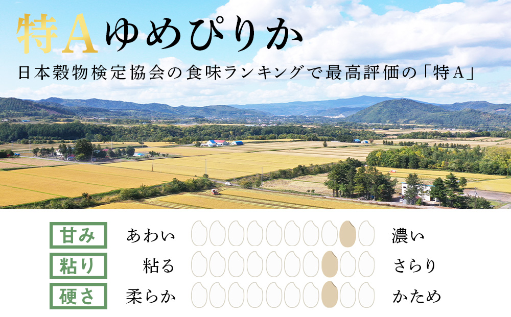 【新米発送】【定期便3回】 北海道産ゆめぴりか 10kg(通常パック5kg×1袋、真空パック5kg×1袋)