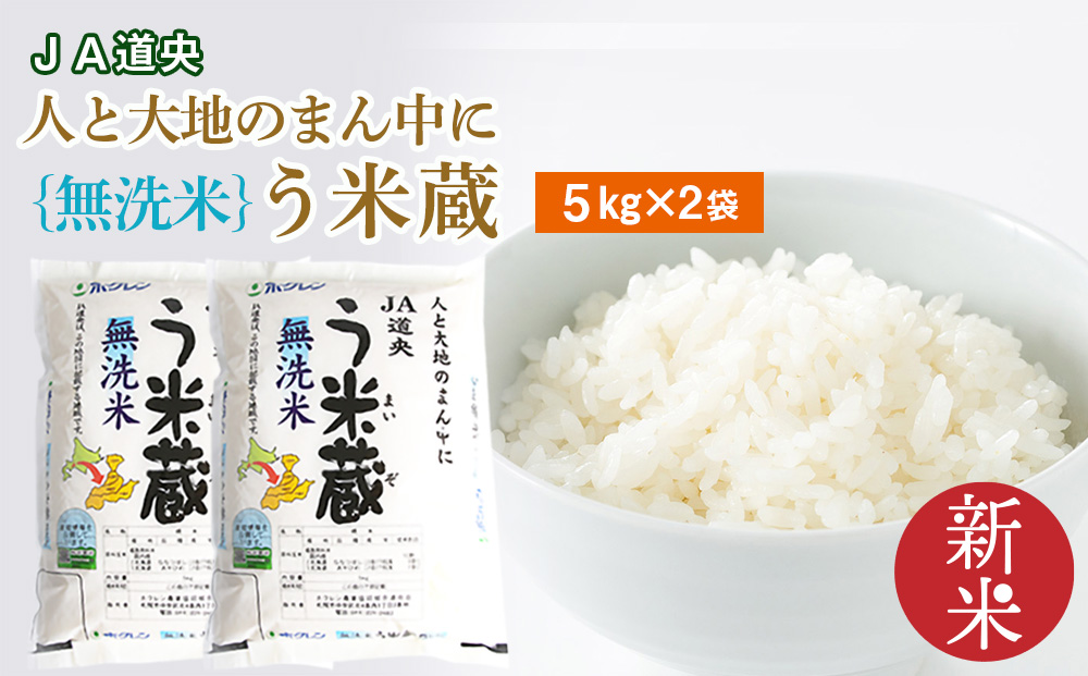 【 無洗米 】北海道産 う米蔵 5kg × 2袋 米 こめ コメ 千歳 北海道