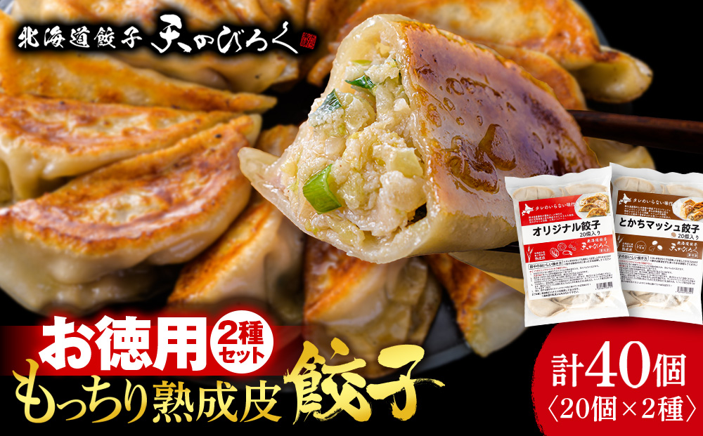 北海道餃子天のびろく餃子お徳用20個入２種セット