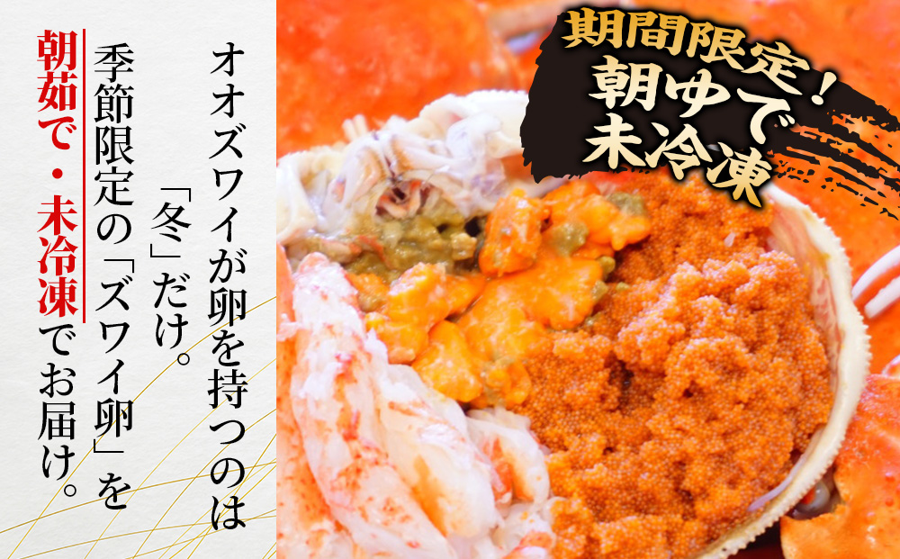 北海道産【朝ゆで】訳ありオオズワイガニ メス(小) 1.0kg詰 子持ち 内子 外子 道産品 オオズワイ ズワイガニ ずわい蟹 カニ 蟹 規格外品 不揃い 訳アリ 訳有り