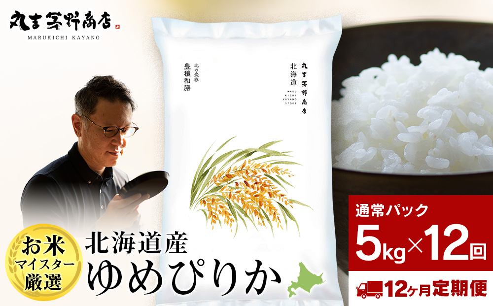 【定期便12回・中旬発送】北海道産ゆめぴりか 5kg(通常パック5kg×1袋) 特A お米  千歳 北海道米
