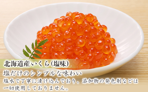 いくら（塩味）180gと鮭ルイベ漬170g〈佐産水産〉