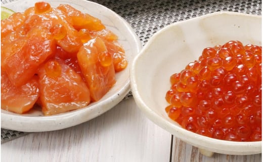 〈佐藤水産〉ご飯のおとも4種⑸◇鮭ルイベといくら・筋子3種