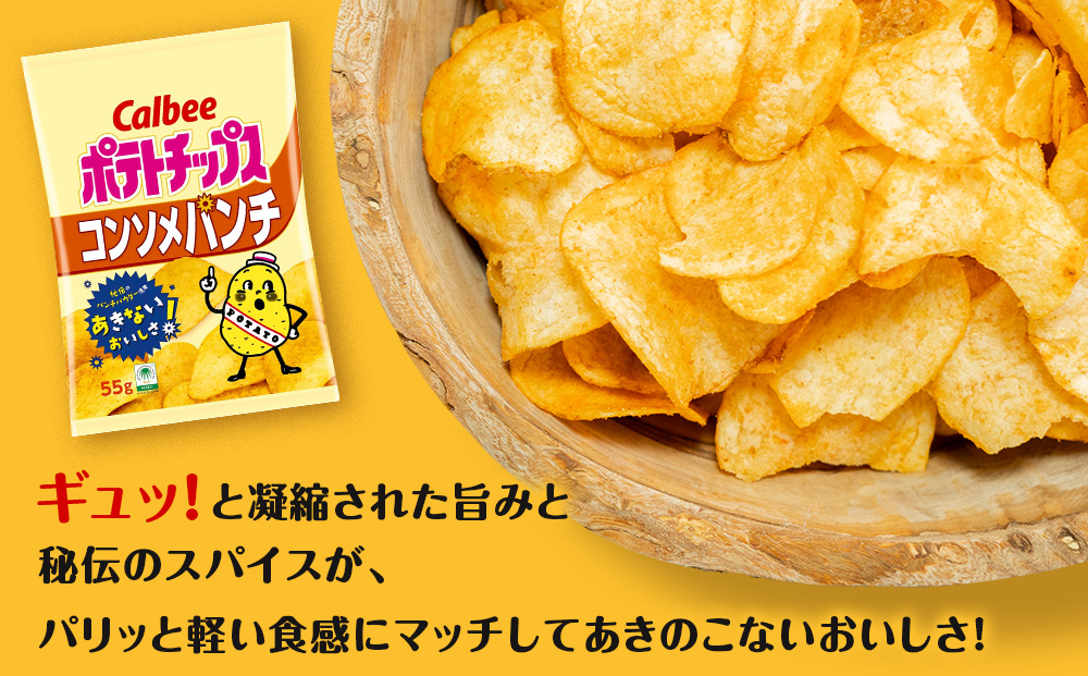 【定期便4カ月】カルビーポテトチップス＜コンソメパンチ＞16袋入×2箱《千歳工場製造》
