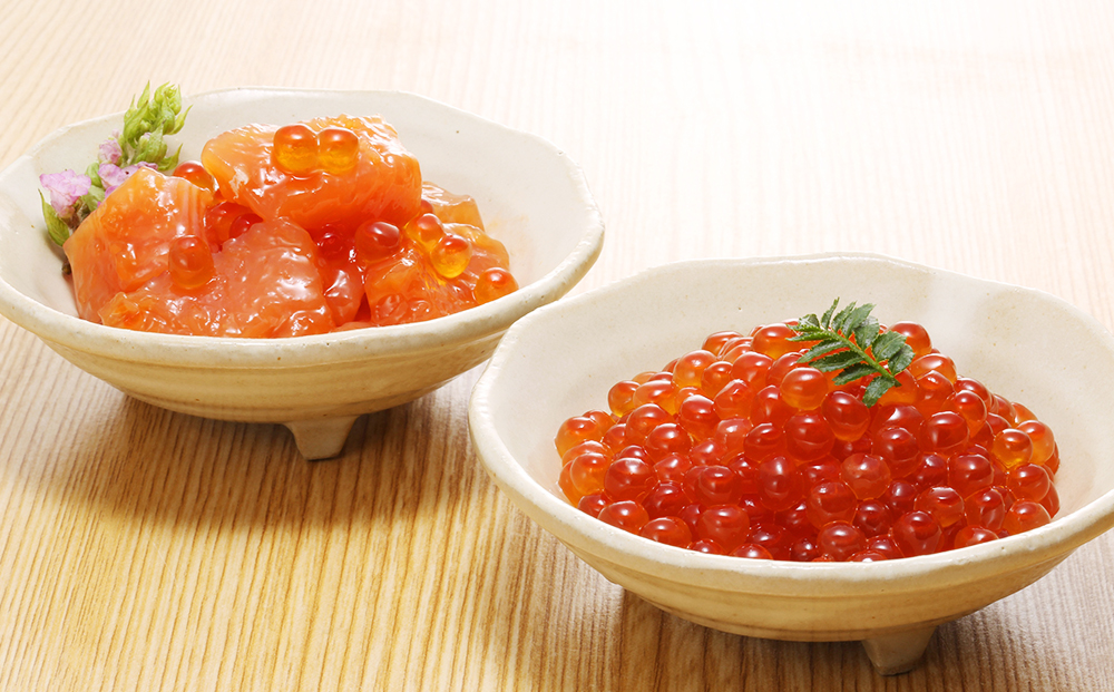 佐藤水産 いくら醤油漬130ｇと鮭ルイベ漬130ｇｘ2