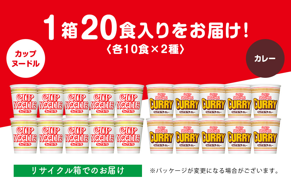 日清ヌードル2種セット カップヌードル・カレーヌードル10食 ラーメン ラーメン 麺 即席麺 麺類 カップ麺 インスタント カップラーメン