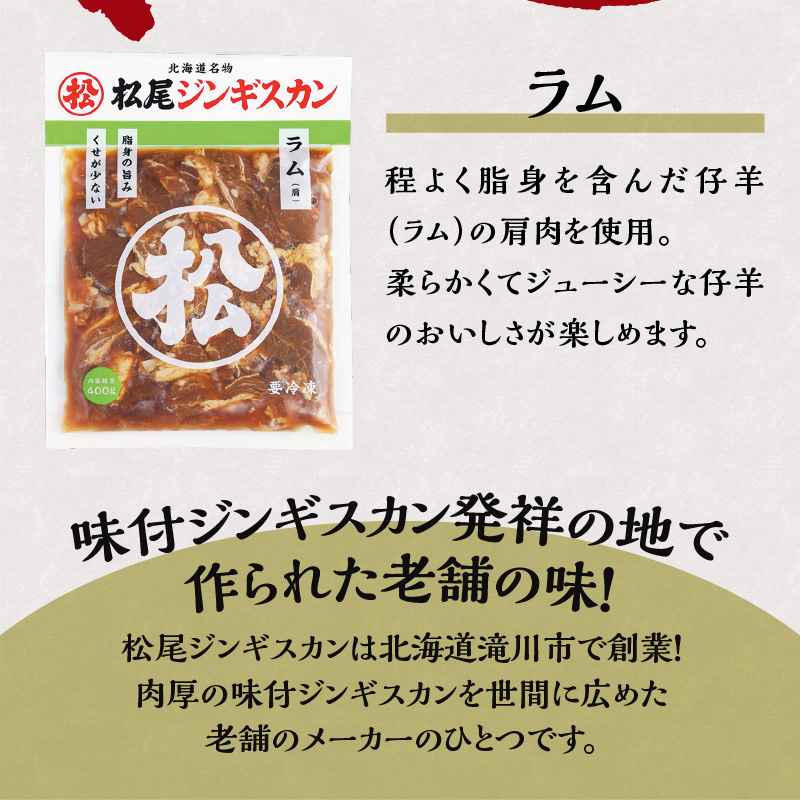 【松尾ジンギスカン】くせが少なく食べやすい！味付ラム肉4パックセット