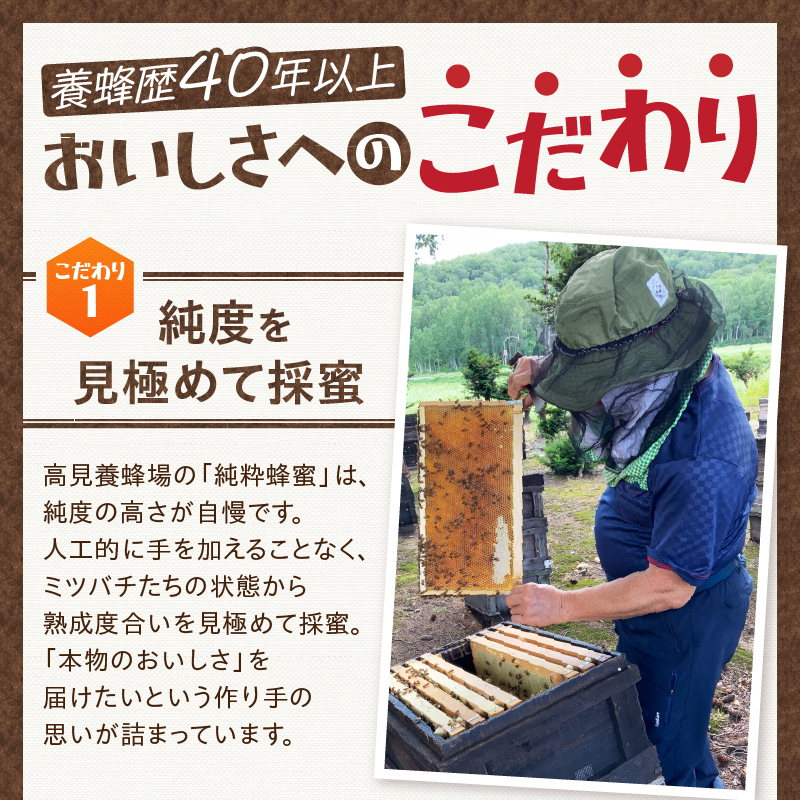 2024年新蜜【北海道滝川産】高見養蜂場の純粋はちみつ(アカシヤ600g×1本)