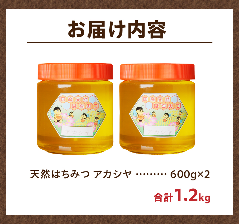 2024年新蜜【北海道滝川産】高見養蜂場の純粋はちみつ(アカシヤ600g×2本)