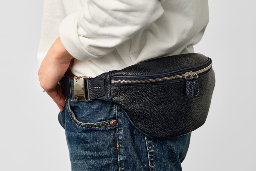 SOMES ウエストポーチ （ネイビー）GL-09 [ソメスサドル 北海道 砂川市 12260762-a] ソメス ポーチ メンズ レディース 本革 革 革製品 レザー 仕事 レビューキャンペーン