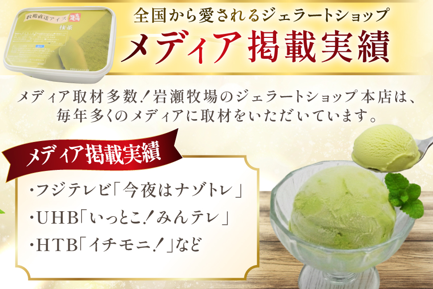 テレビで紹介！ アイス ジェラート 抹茶 1L ファミリーサイズ ジャンボサイズ [岩瀬牧場 北海道 砂川市 12260965] 冷凍 アイスクリーム 詰め合わせ スイーツ