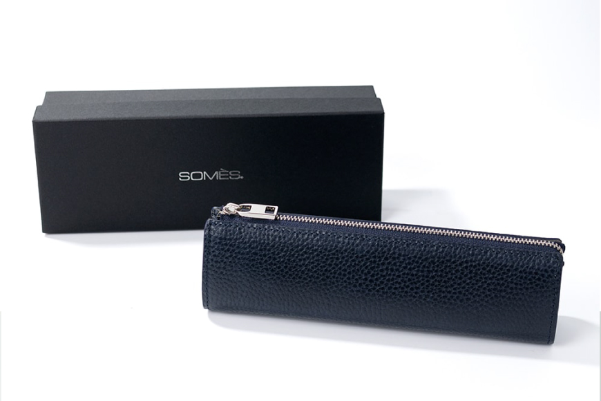 SOMES GL-13 ペンケース ネイビー [ソメスサドル 北海道 砂川市 12260954-b] ソメス 本革 革 革製品 レザー 筆箱 ケース ポーチ