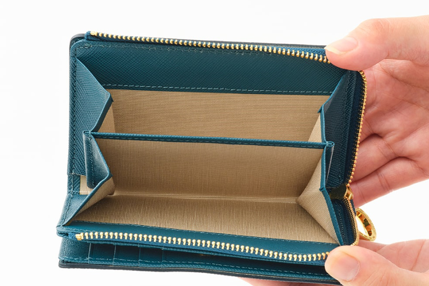 SOMES LF折財布 （ブルー）PT-73 [ソメスサドル 北海道 砂川市 12260816-b] ソメス 財布 レディース 二つ折り 二つ折 2つ折り L字ファスナー l字ファスナー L字 本革 革 革製品 レザー ウォレット サイフ さいふ somes saddle レビューキャンペーン