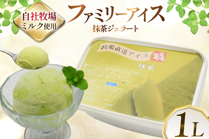 テレビで紹介！ アイス ジェラート 抹茶 1L ファミリーサイズ ジャンボサイズ [岩瀬牧場 北海道 砂川市 12260965] 冷凍 アイスクリーム 詰め合わせ スイーツ