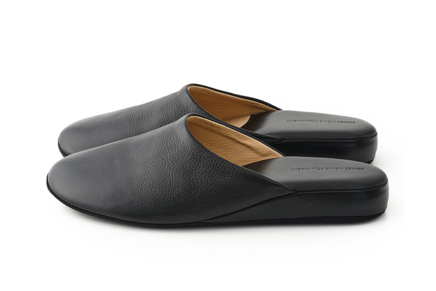 SOMES ルームシューズ （ブラック）DU-41 [ソメスサドル 北海道 砂川市 12260758-b] ソメス スリッパ メンズ レディース レザー 本革 革 革製品 レビューキャンペーン