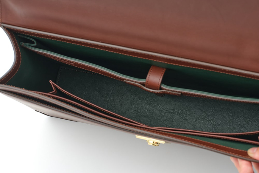 SOMES フラップブリーフケース （ブラウン）EX-33 [ソメスサドル 北海道 砂川市 12260822-a] ソメス バッグ ブリーフケース メンズ 本革 革 革製品 革鞄 革バッグ レザー somes saddle レビューキャンペーン