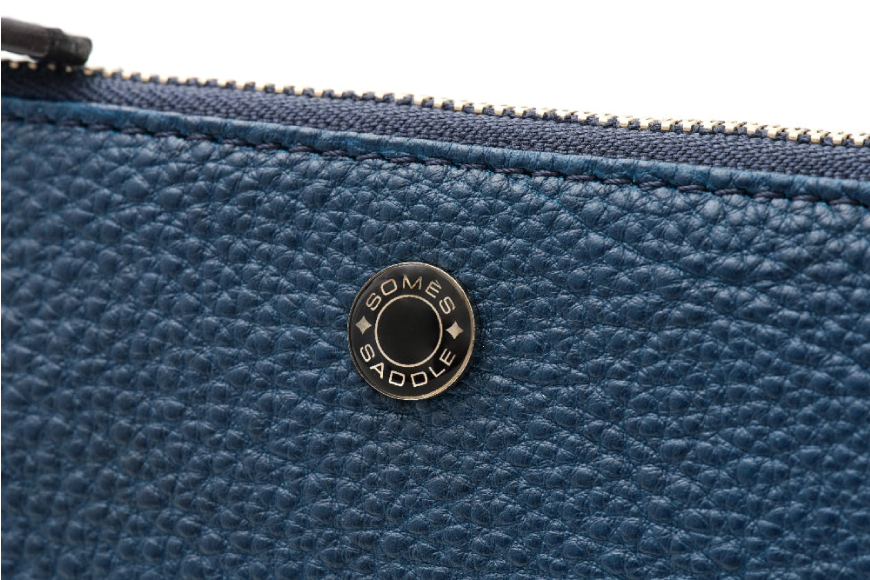 SOMES RE-35 ポーチ (ブルー) [ソメスサドル 北海道 砂川市 12260854] 小物入れ メンズ レディース 小さめ 本革 革 レザー 革製品 小物 ブルー レビューキャンペーン