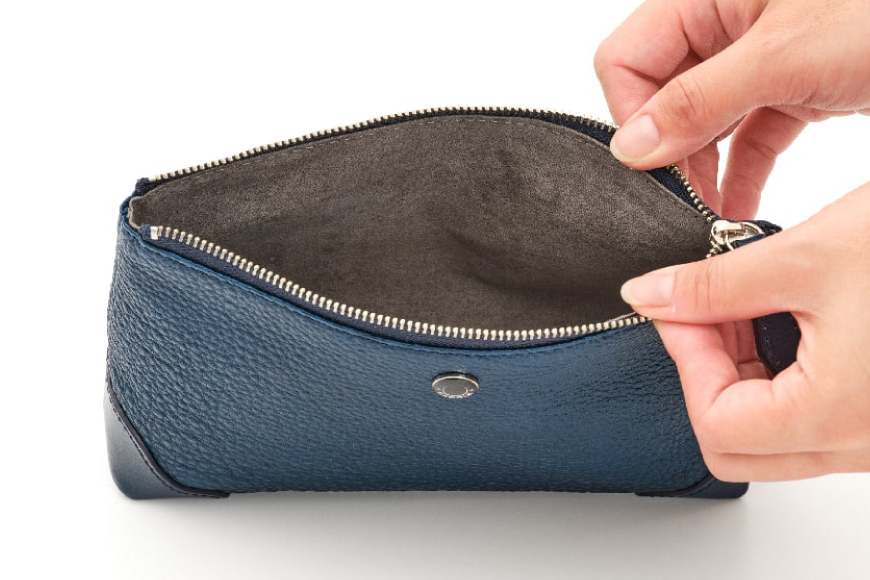 SOMES RE-35 ポーチ (ブルー) [ソメスサドル 北海道 砂川市 12260854] 小物入れ メンズ レディース 小さめ 本革 革 レザー 革製品 小物 ブルー レビューキャンペーン