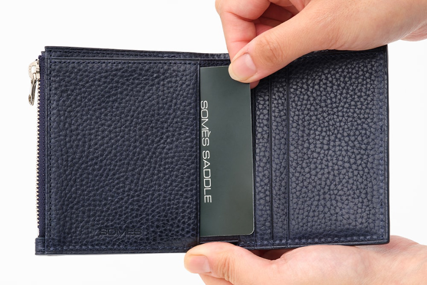 SOMES 二つ折り財布 （ネイビー）GL-10 [ソメスサドル 北海道 砂川市 12260817-a] ソメス 財布 メンズ レディース 二つ折り 二つ折 2つ折り 本革 革 革製品 レザー ウォレット サイフ さいふ somes saddle レビューキャンペーン