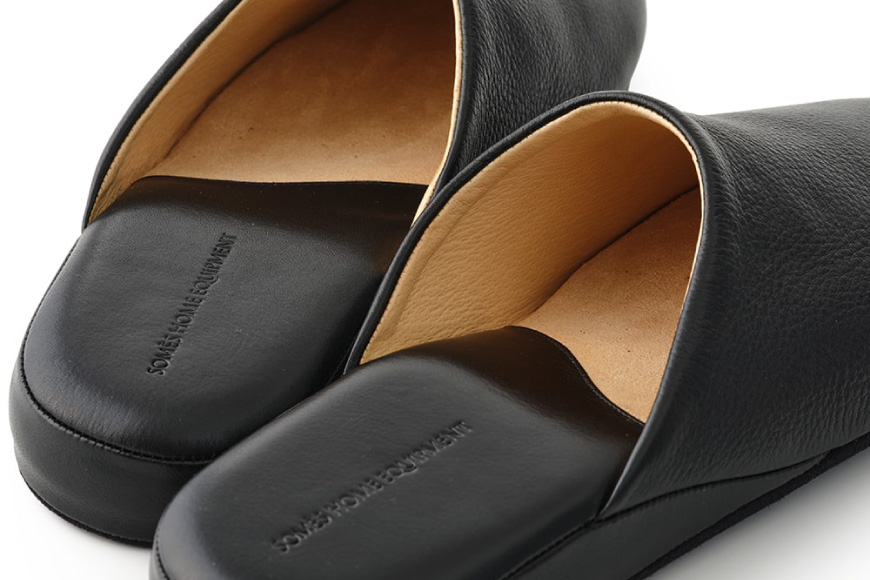 SOMES ルームシューズ （ブラック）DU-41 [ソメスサドル 北海道 砂川市 12260758-b] ソメス スリッパ メンズ レディース レザー 本革 革 革製品 レビューキャンペーン