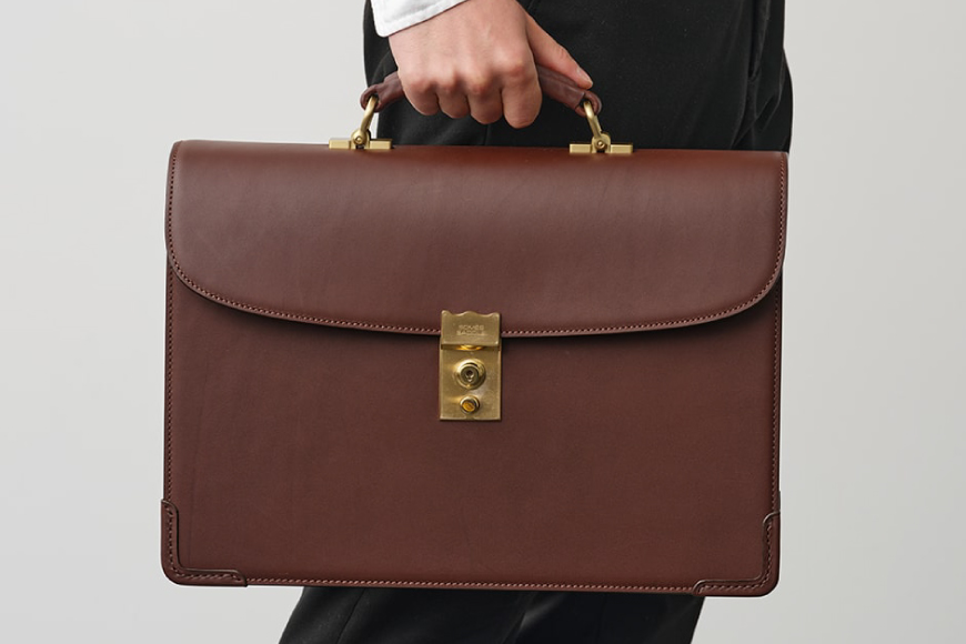 SOMES フラップブリーフケース （ブラウン）EX-33 [ソメスサドル 北海道 砂川市 12260822-a] ソメス バッグ ブリーフケース メンズ 本革 革 革製品 革鞄 革バッグ レザー somes saddle レビューキャンペーン