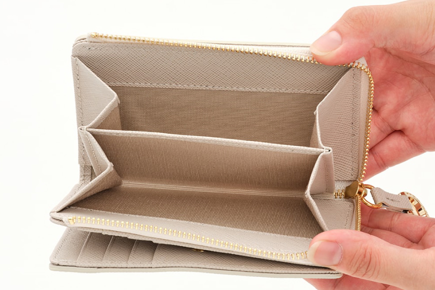 SOMES LF折財布 （アイボリー）PT-73 [ソメスサドル 北海道 砂川市 12260816-a] ソメス 財布 レディース 二つ折り 二つ折 2つ折り L字ファスナー l字ファスナー L字 本革 革 革製品 レザー ウォレット サイフ さいふ somes saddle レビューキャンペーン