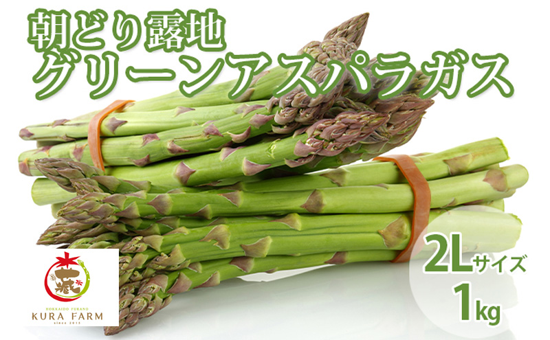 【2027年5月より発送】北海道 富良野市産 アスパラ 緑 (2Lサイズ) 約1kg (15～28本前後) 朝どり 露地 グリーン アスパラガス 詰め合わせ 野菜 新鮮 数量限定 先着順【藏ファーム】