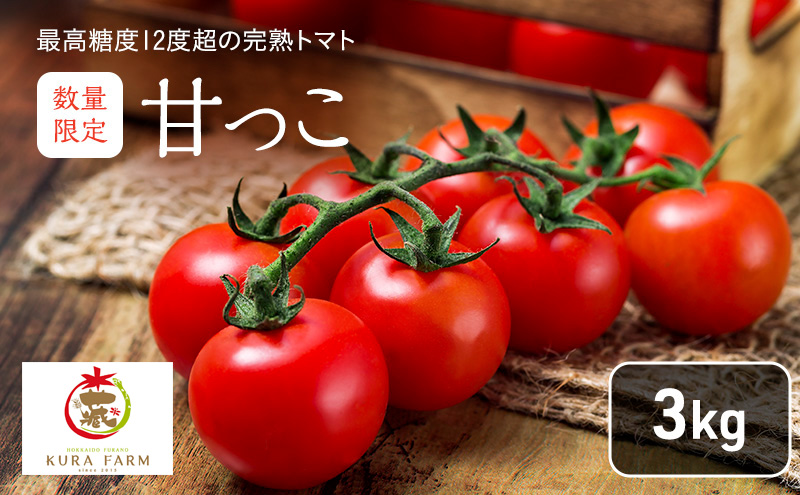【2025年7月より発送】北海道 富良野市産 完熟ミニトマト（甘っこ）約3kg カラートマト付 トマト 甘い 野菜 新鮮 数量限定 先着順【藏ファーム】