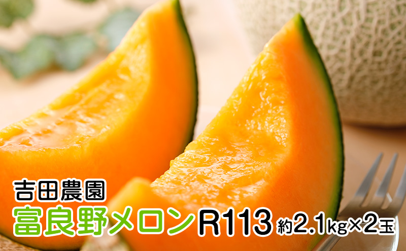 【2024年8月下旬より発送】北海道 富良野 メロン R113 約2.1kg×2玉 (吉田農園) メロン フルーツ 果物 新鮮 甘い 贈り物 ギフト 道産 ジューシー おやつ ふらの ブランド 夏