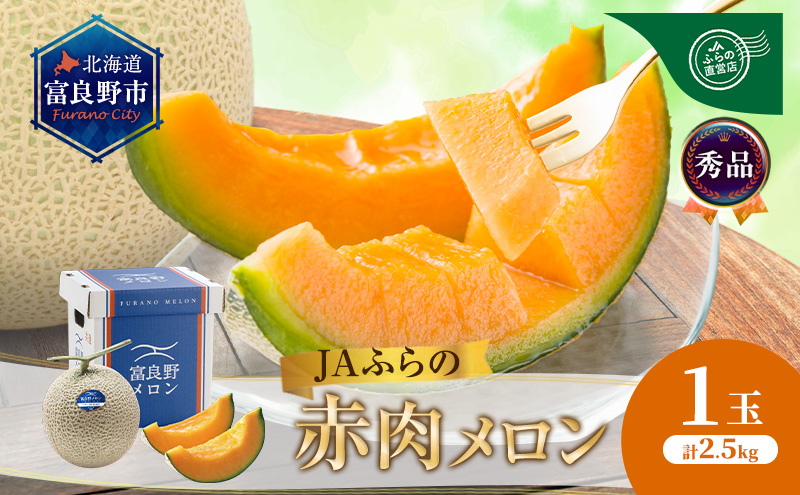 【2026年8月発送】JAふらの 赤肉メロン 約2.5kg×1玉 富良野市 メロン フルーツ 果物