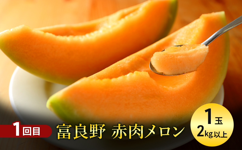 【7・8月 夏のフルーツ定期便2回】メロン1玉 約2kg こだまスイカ1玉 堪能 北海道 富良野産 すいか 西瓜  メロン 夏 フルーツ ふらの 甘い 糖度  ギフト (畠山農園）