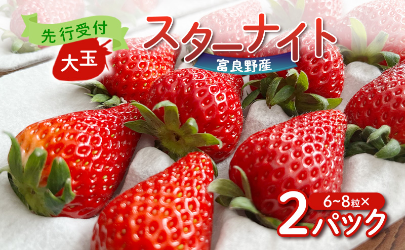 【2026年先行予約】 富良野産 いちご スターナイト 大玉 6～8粒×2パック　［ フルーツ 果物 新鮮 贈り物 ギフト フルーツ 生いちご イチゴ 苺 大粒 甘い 道産 北海道 富良野 ］