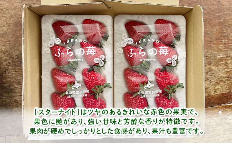 【2026年先行予約】 富良野産 いちご スターナイト 大玉 6～8粒×2パック　［ フルーツ 果物 新鮮 贈り物 ギフト フルーツ 生いちご イチゴ 苺 大粒 甘い 道産 北海道 富良野 ］