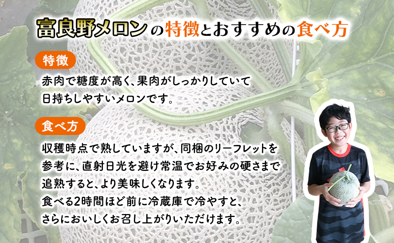 【2026年秋発送】厳選ふらのメロン [秋メロン] 赤肉 2玉（計4kg以上）糖度15度以上 [ファームまつもと] メロン 赤肉メロン フルーツ 果物 新鮮 甘い 贈り物 ギフト ブランドメロン 秋 北海道 富良野