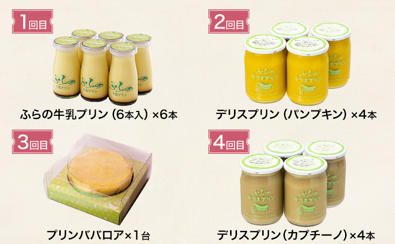 ◆12ヵ月連続お届け◆菓子工房フラノデリス プリン 定期便( お菓子 スイーツ デザート お祝い おやつ 贈り物 ギフト 甘い 手作り 北海道 道産 富良野 ふらの )