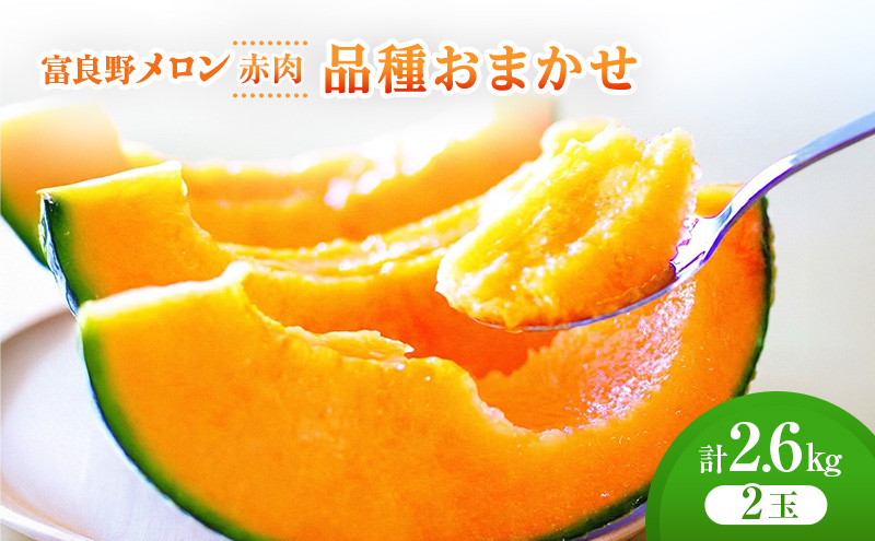 ＜2026年発送＞富良野メロン (赤肉) 品種おまかせ 約1.3kg～/2玉 [ メロン フルーツ 果物 北海道 富良野 ]